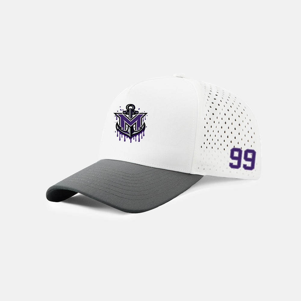 MVYH Blank Laser Perforated 5 Panel Performance Snapback Golf Hat - MV Drip