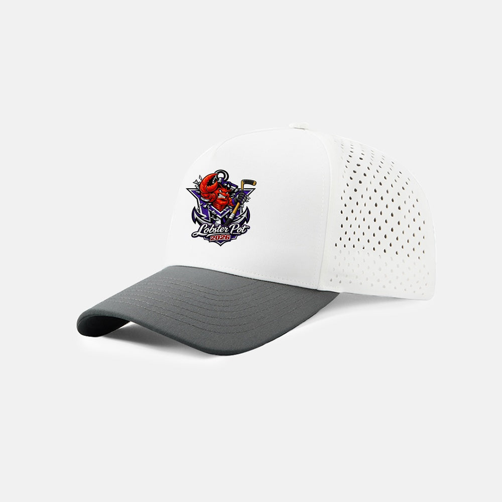 MVYH Blank Laser Perforated 5 Panel Performance Snapback Golf Hat - MV Main Logo