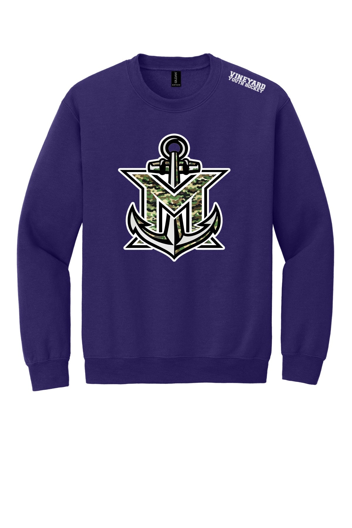 MVYH Gildan® Heavy Blend Crewneck Sweatshirt. 18000 - MV Main Logo on Purple