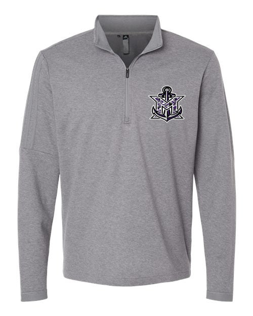 MVYH Men's 3-Stripes Quarter-Zip Sweater Pullover - MV Camo - Silver/Purple