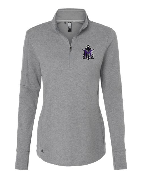 MVYH Women's 3-Stripes Quarter-Zip Sweater Pullover - MV Main Logo