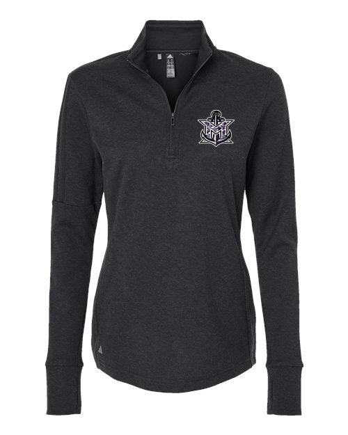 MVYH Women's 3-Stripes Quarter-Zip Sweater Pullover - MV Camo - Silver/Purple