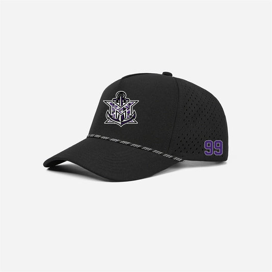 MVYH Blank & Custom 5 Panel Laser Performance Golf Rope Hat - MV Camo - Silver/Purple