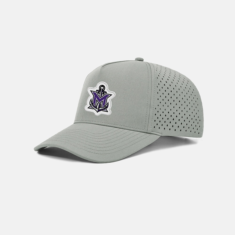 MVYH Blank Laser Perforated 5 Panel Performance Snapback Golf Hat - MV Main Logo Patch