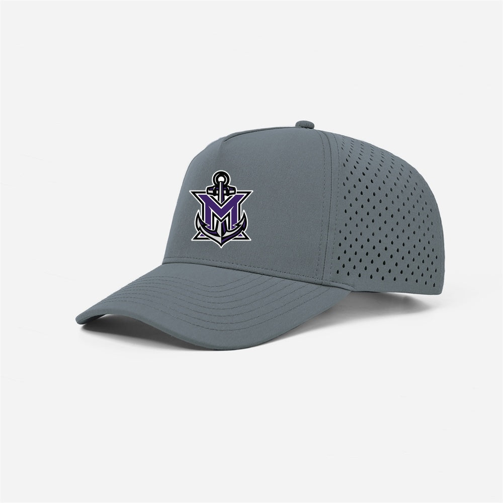 MVYH Blank Laser Perforated 5 Panel Performance Snapback Golf Hat - MV Main Logo