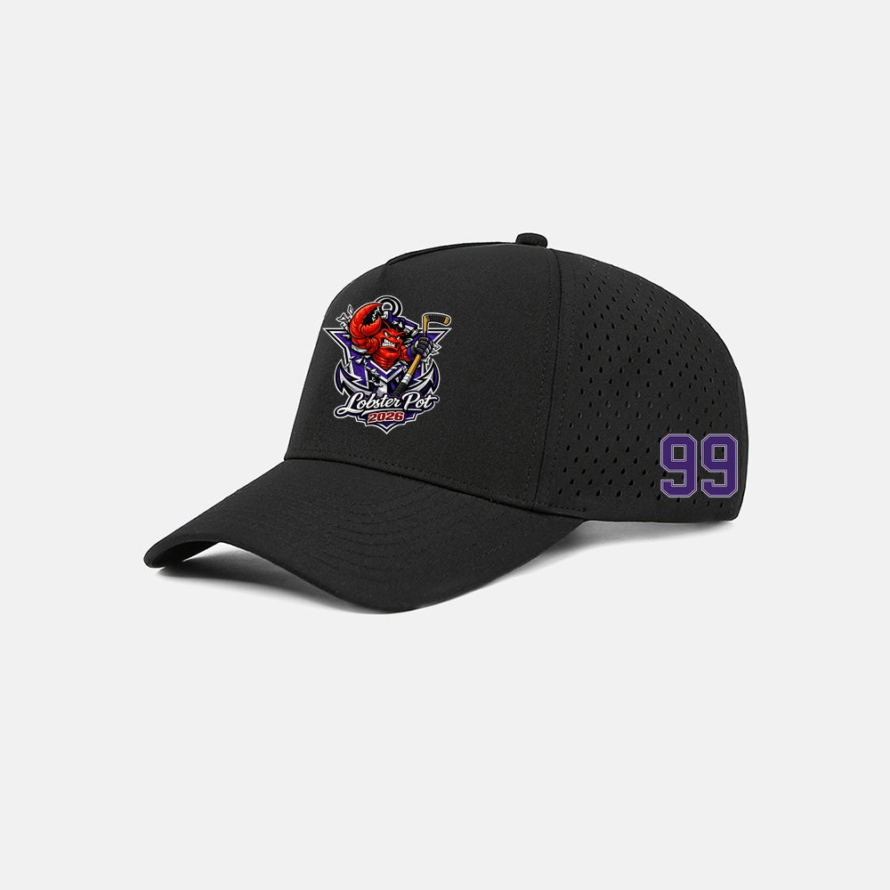 MVYH Blank Laser Perforated 5 Panel Performance Snapback Golf Hat - MV Main Logo