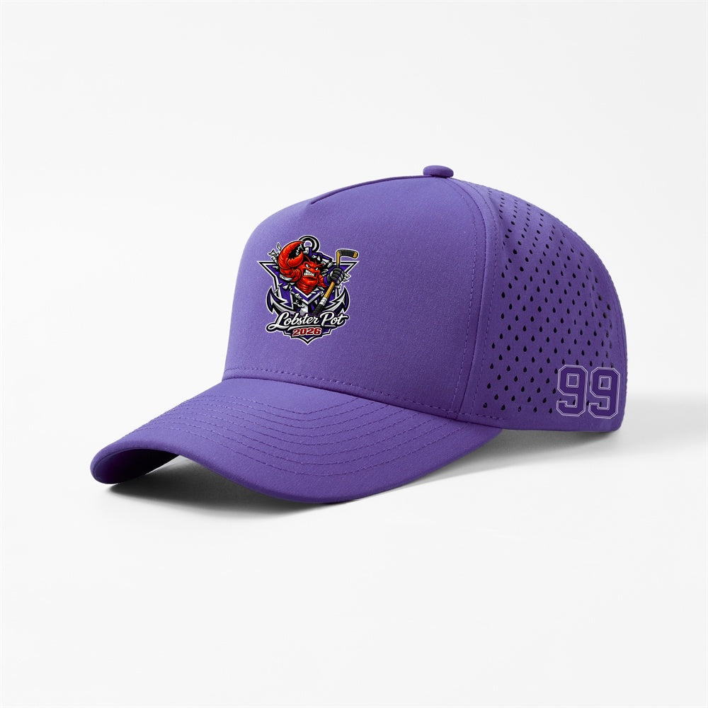 MVYH Blank Laser Perforated 5 Panel Performance Snapback Golf Hat - MV Main Logo