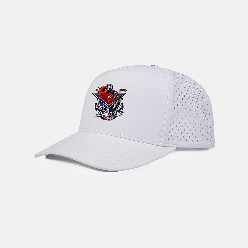 MVYH Blank Laser Perforated 5 Panel Performance Snapback Golf Hat - MV Main Logo
