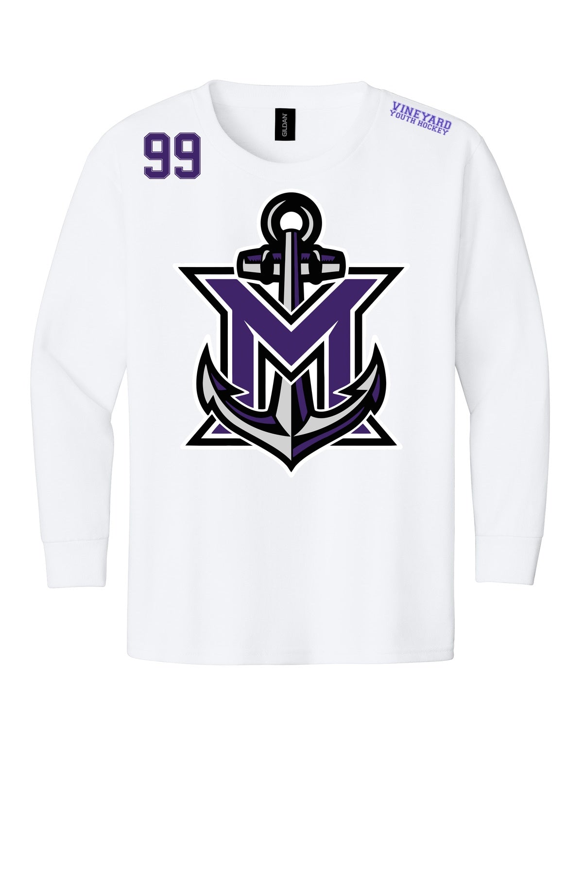 MVYH Gildan® - Heavy Cotton 100% Cotton Long Sleeve T-Shirt.  5400 - MV Main Logo