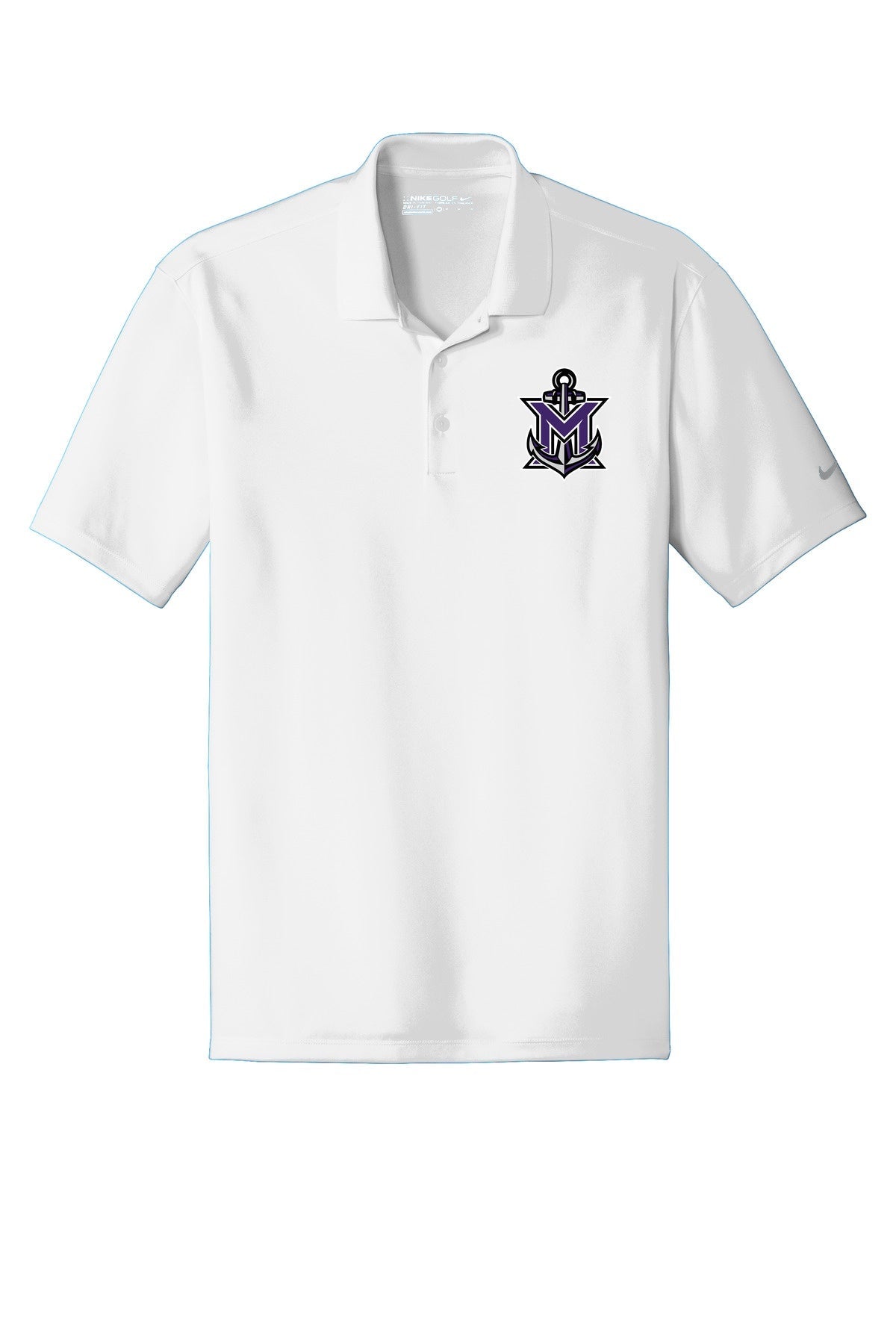 MVYH Nike Dri-FIT Classic Fit Players Polo with Flat Knit Collar. 838956 - MV Main Logo