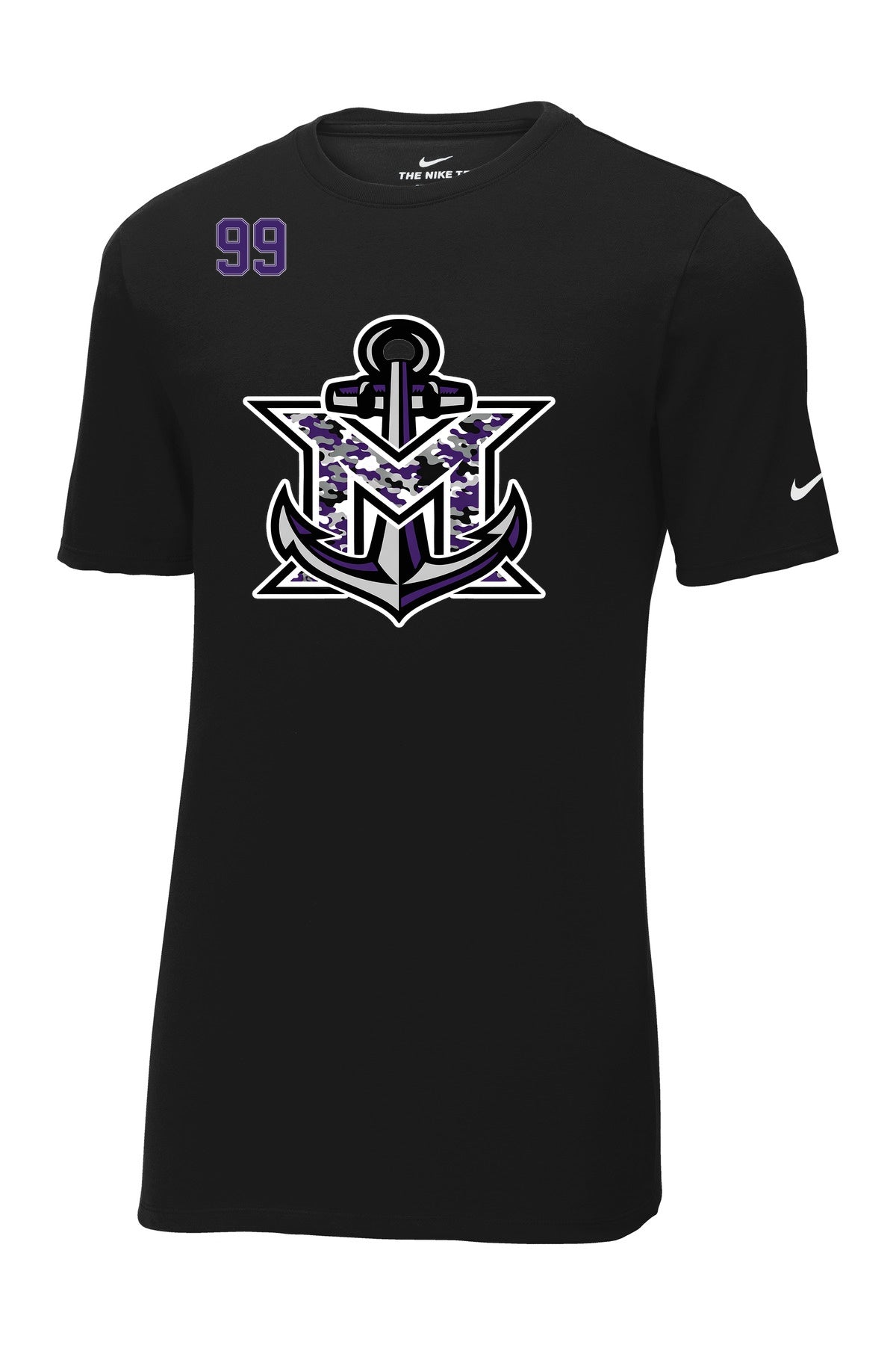 MVYH Nike Dri-FIT Cotton/Poly Tee. NKBQ5231 - MV Camo - Silver/Purple