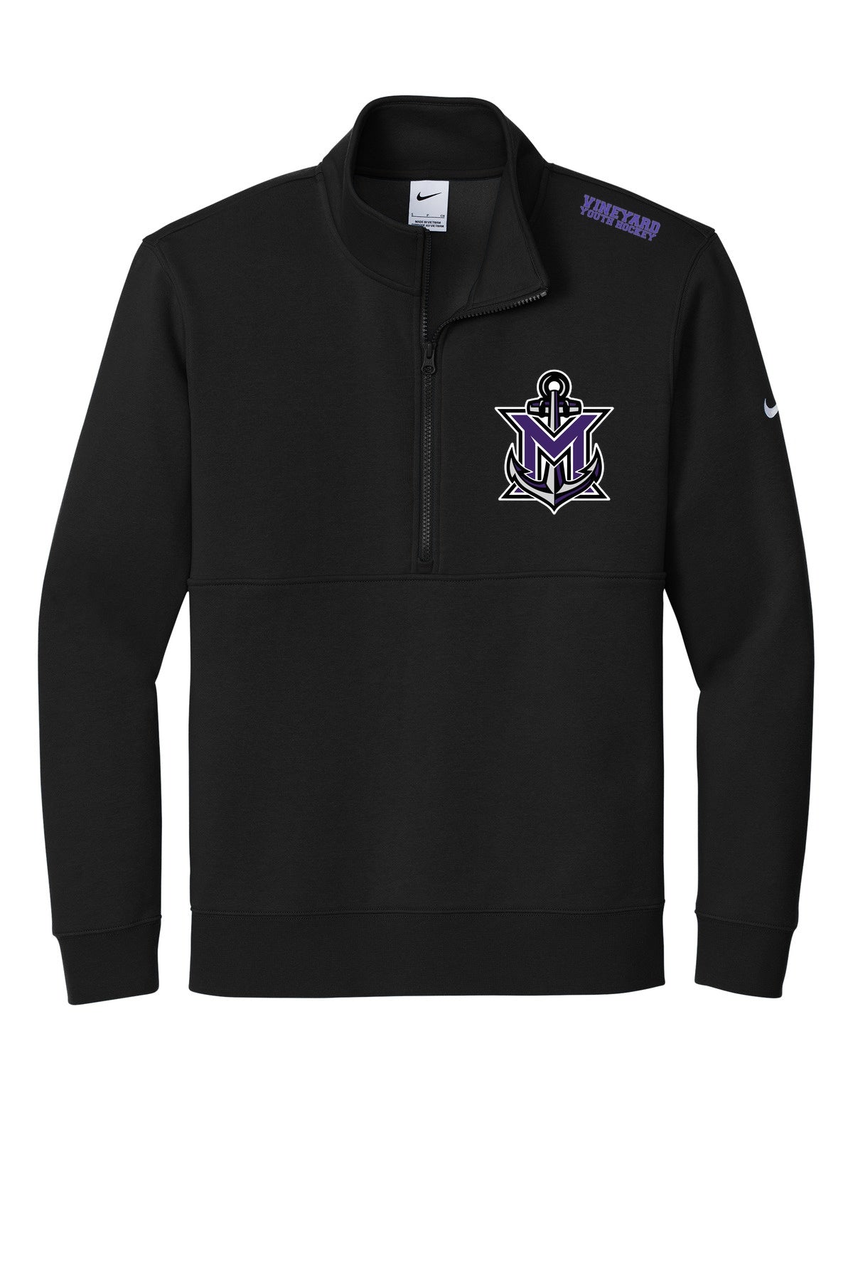 MVYH Nike Club Fleece Sleeve Swoosh 1/2-Zip NKDX6718 - MV Main Logo