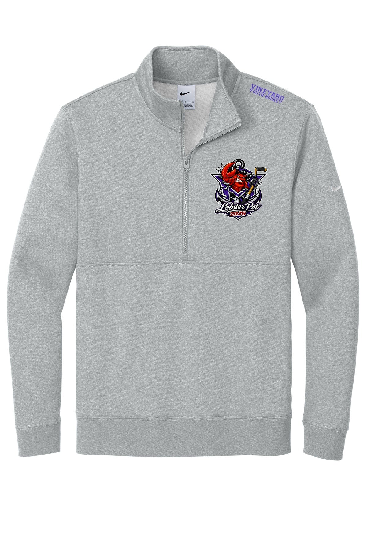 MVYH Nike Club Fleece Sleeve Swoosh 1/2-Zip NKDX6718 - MV Main Logo