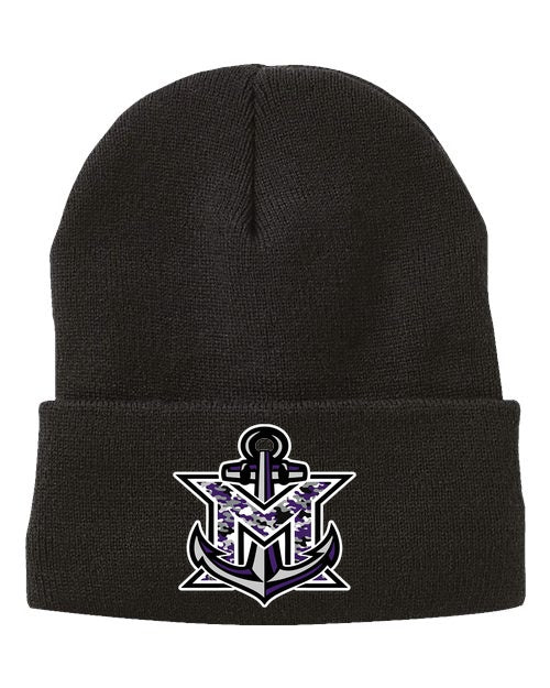 MVYH 12" Fleece Lined Cuffed Beanie - MV Camo - Silver/Purple
