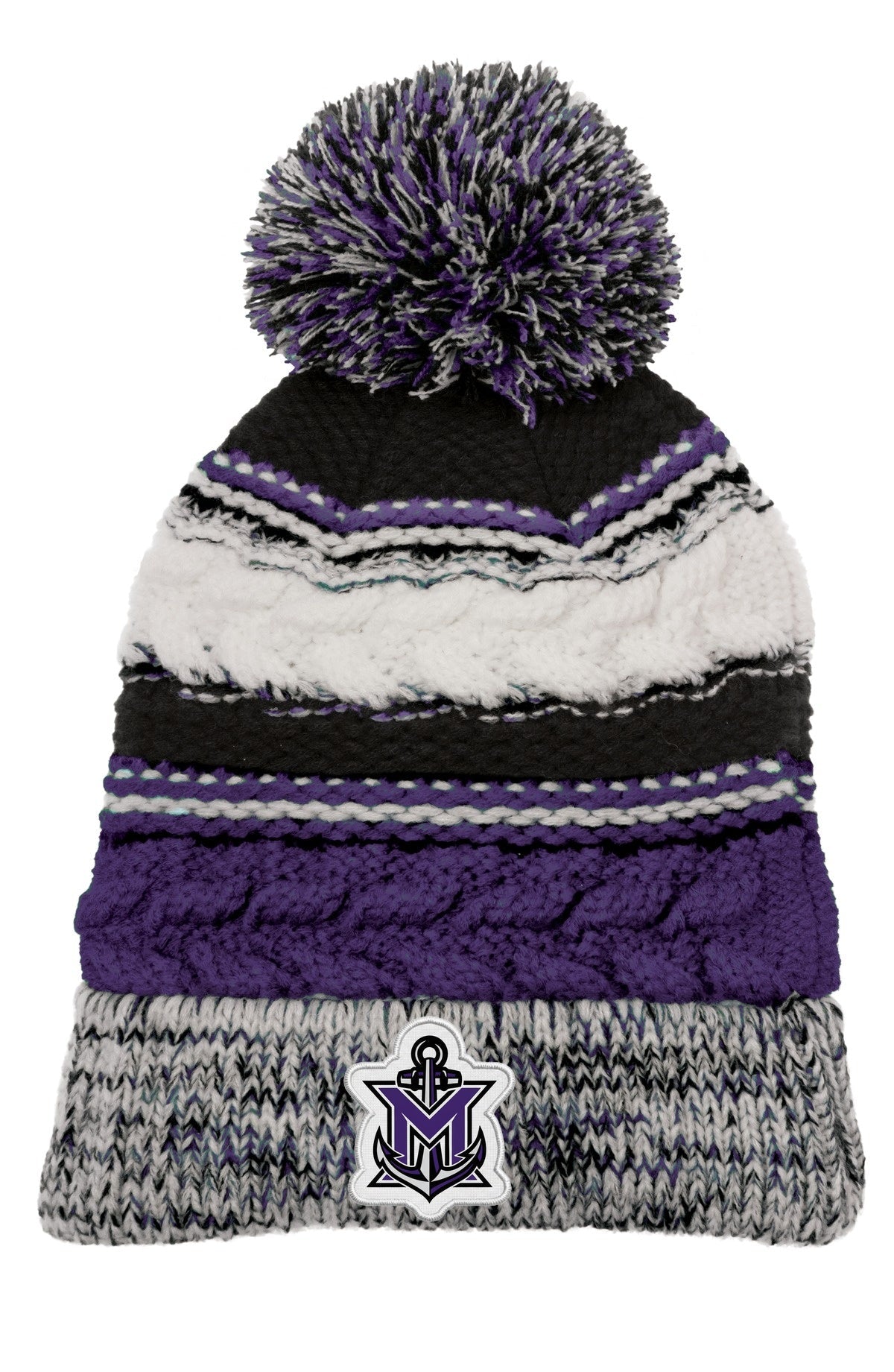 MVYH Sport-Tek® Pom Pom Team Beanie. STC21 - MV Main Logo Patch