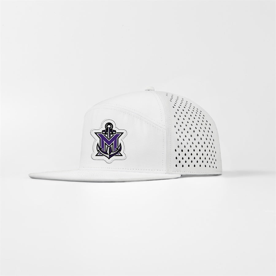MVYH Blank Perforated Water Repellent Performance Snapback Golf Hat - MV Main Logo Patch