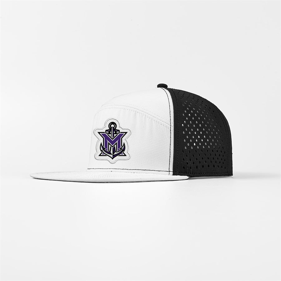 MVYH Blank Perforated Water Repellent Performance Snapback Golf Hat - MV Main Logo Patch