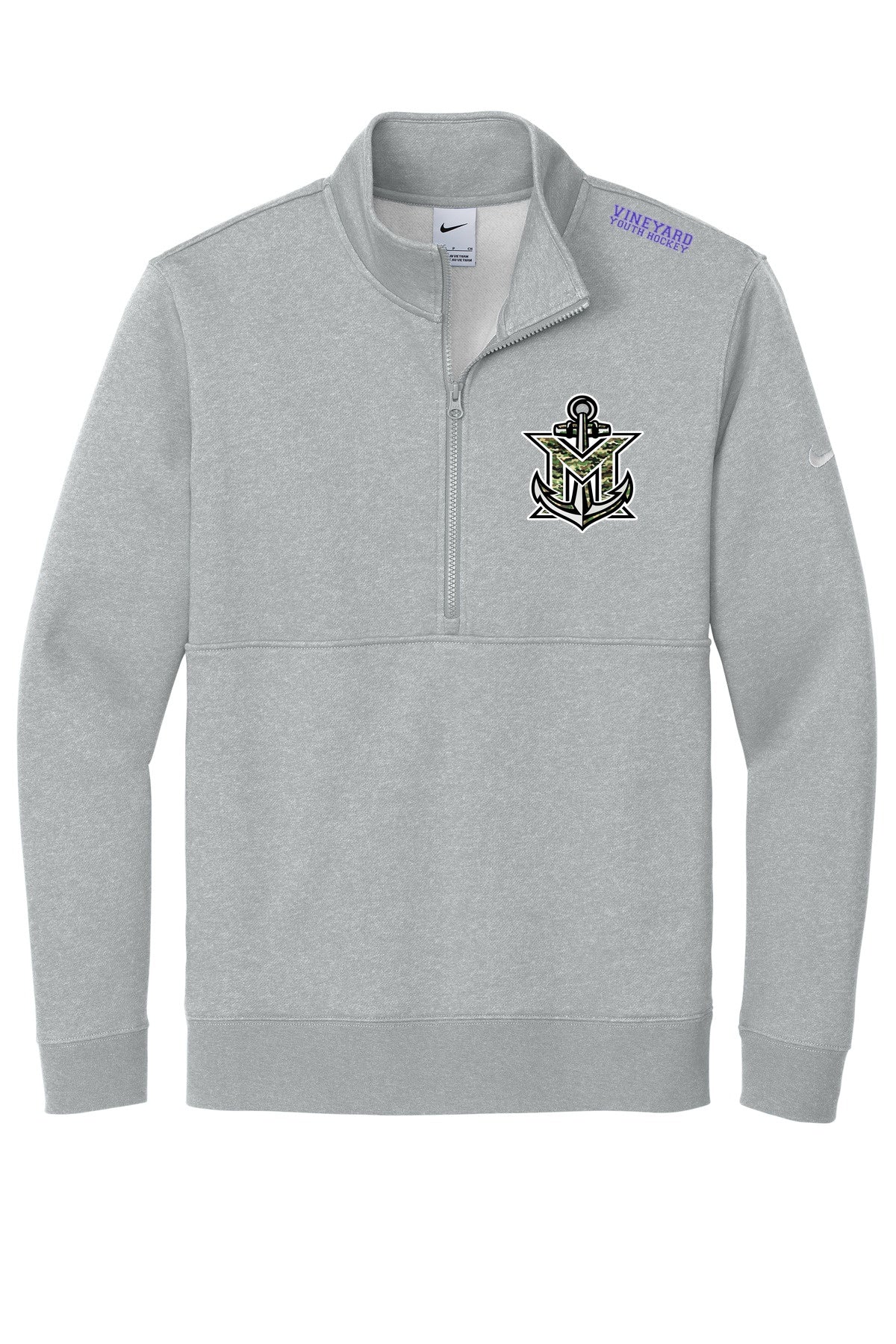 MVYH Nike Club Fleece Sleeve Swoosh 1/2-Zip NKDX6718 - MV Main Logo