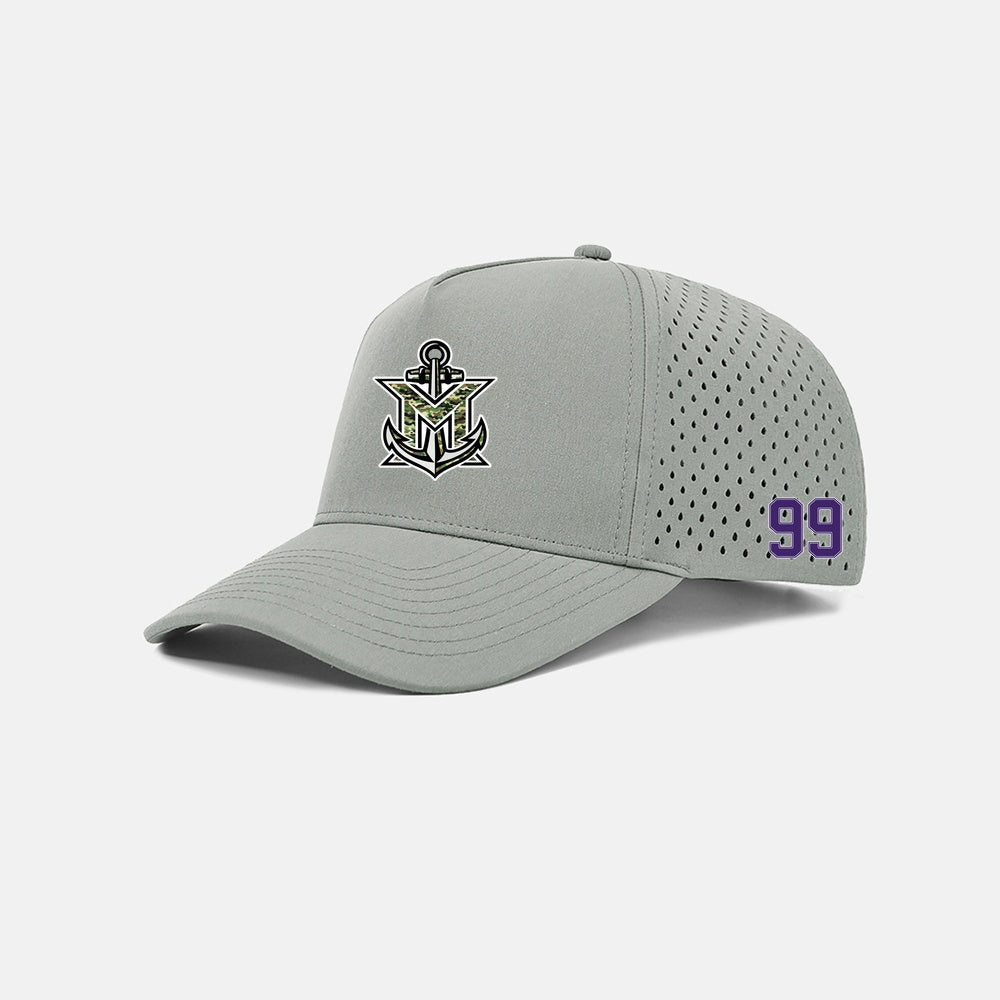 MVYH Blank Laser Perforated 5 Panel Performance Snapback Golf Hat - MV Camo