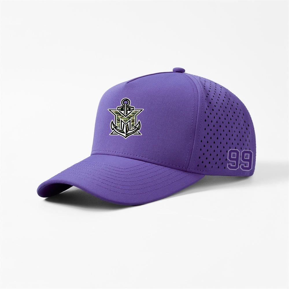 MVYH Blank Laser Perforated 5 Panel Performance Snapback Golf Hat - MV Camo