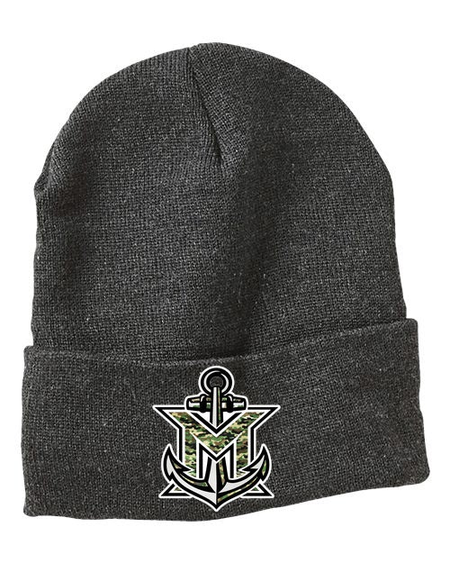MVYH 12" Fleece Lined Cuffed Beanie - MV Camo - Silver/Purple
